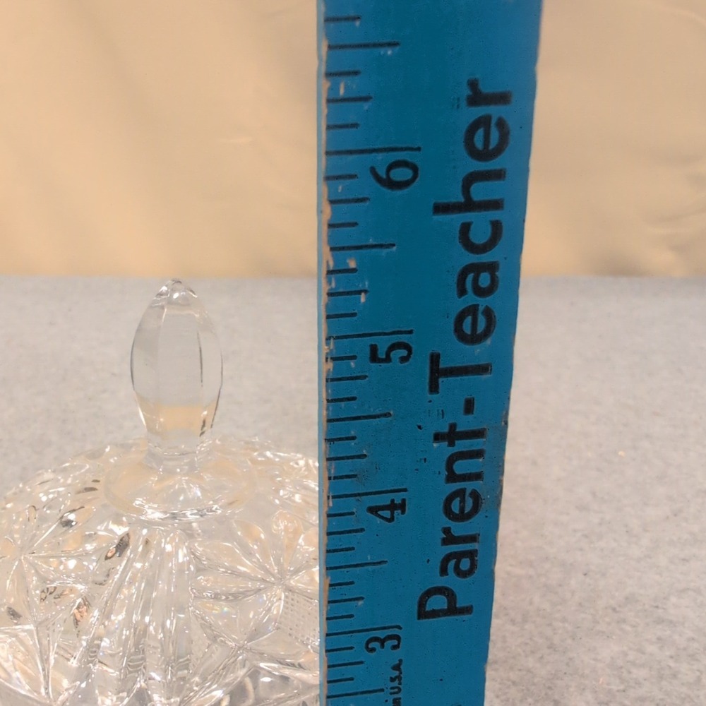 Vtg Miniature Cut Crystal Creamer and‎ Lidded Sugar Bowl Set Starburst Pattern - Picture 6 of 6
